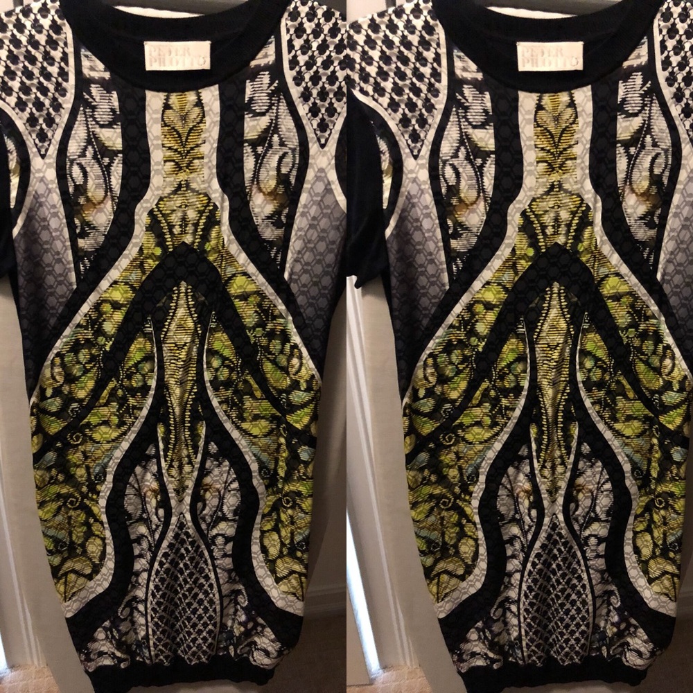 Peter Pilotto silk short sleeve sweater dress